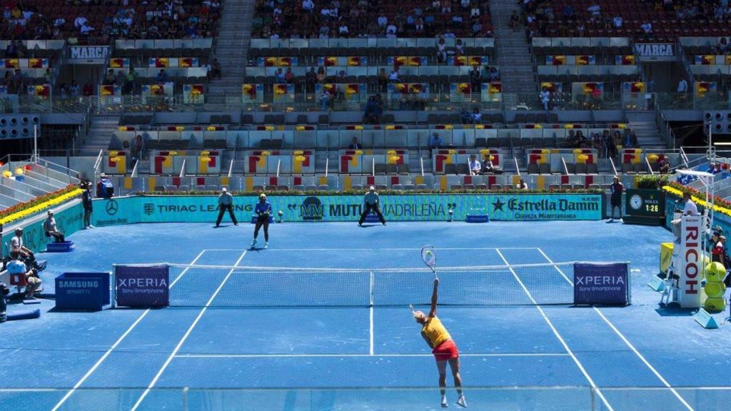 La pista azul de Madrid en 2012, en un partido del cuadro femenino.