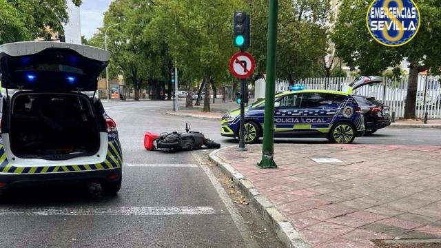 La moto accidentada.