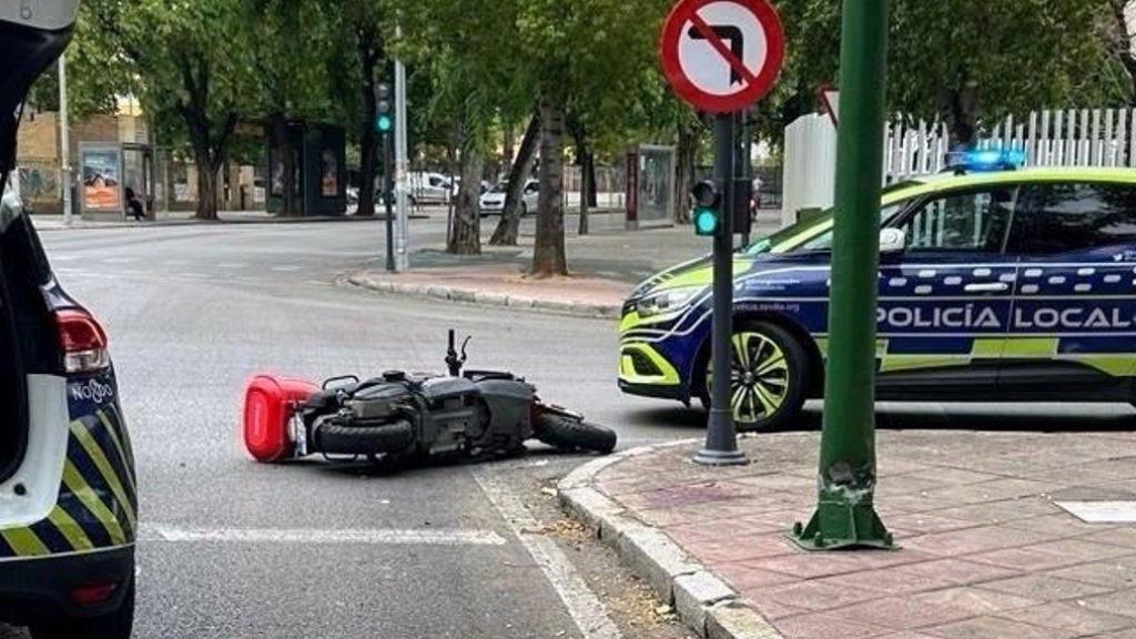 La moto accidentada.