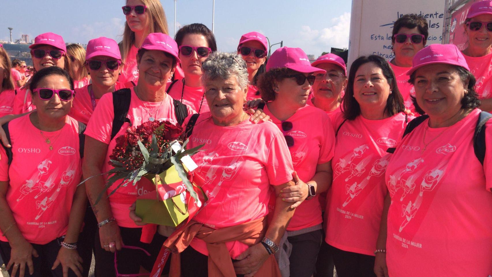 María Luisa tras el homenaje de la Carrera de la Mujer