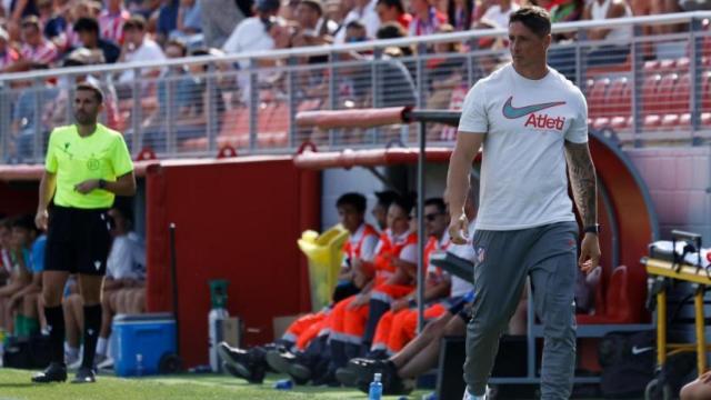 Fernando Torres, durante un partido con el Atlético B en el Cerro del Espino.