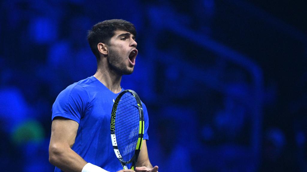 Carlos Alcaraz, durante la disputa de la Laver Cup.