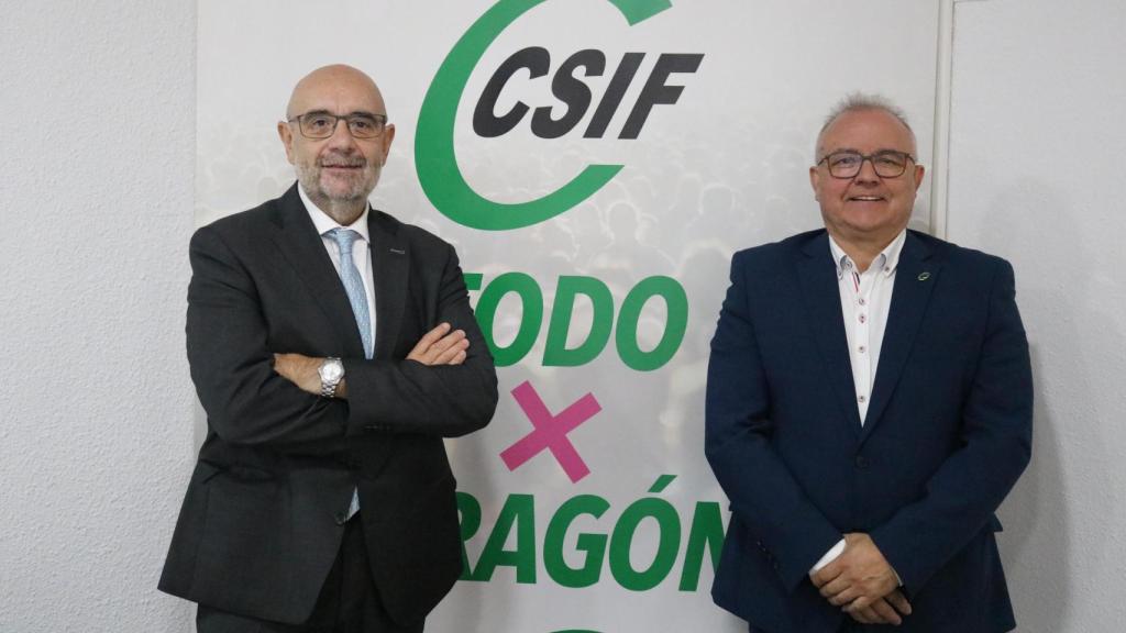 Miguel Borra y José Luis Santafé (CSIF Aragón) se reúnen este lunes con el presidente de Aragón, Jorge Azcón