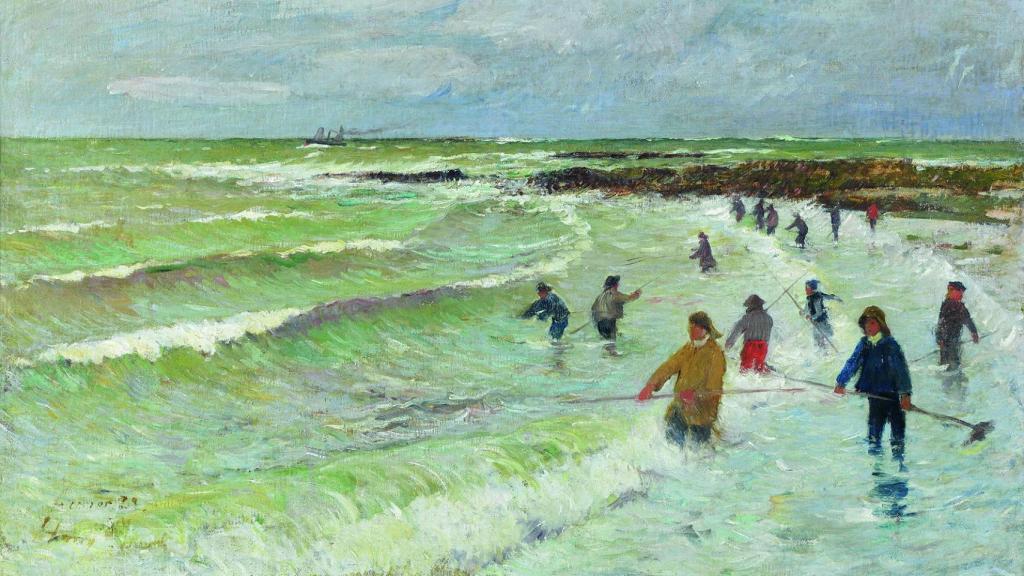 Henry Moret: 'Pescadores de gambas, Larmor-Plage', 1889. Archives Durand-Ruel © Durand-Ruel & Cie.