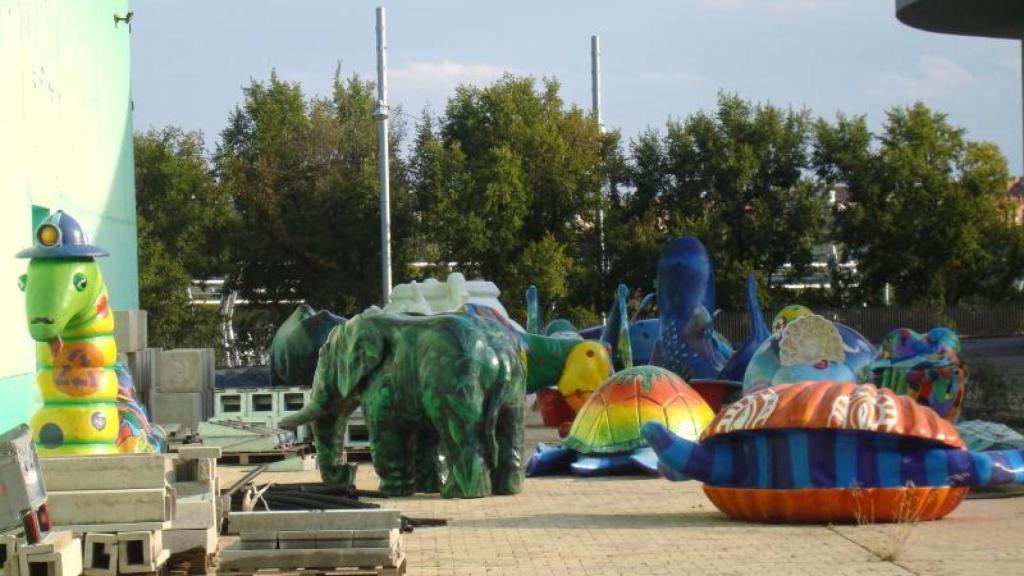 Montaje del Río y Juego en el recinto Expo.