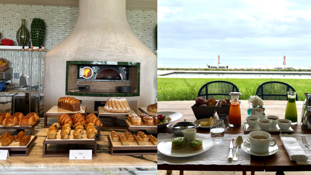 El desayuno es deliciosamente extravagante, en el restaurante o en la habitación.