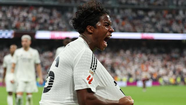 Endrick celebra su gol ante el Valladolid.