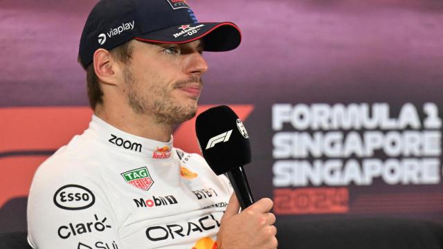 Max Verstappen, en rueda de prensa en Singapur