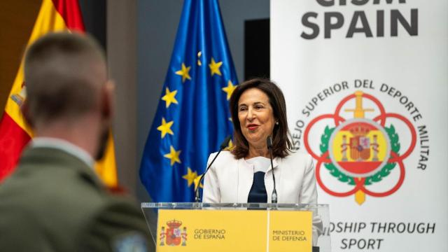 La ministra de Defensa, en un acto este lunes.