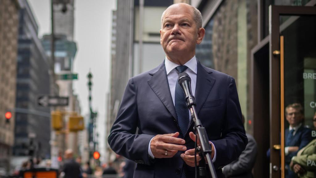 Olaf Scholz, en Nueva York, este lunes.