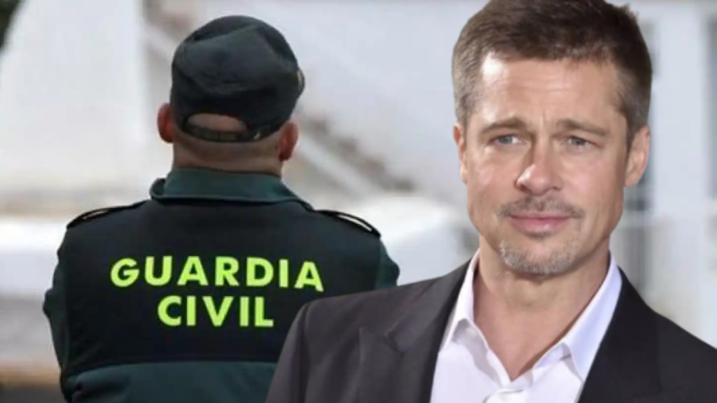 Un montaje con la imagen de un Guardia Civil y Brad Pitt.