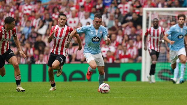 Iago Aspas, durante el encuentro disputado en San Mamés.