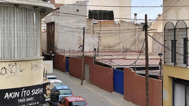 Imagen de las parcelas sobre las que se pretende construir el edificio de aparcamientos para el Hotel Málaga Centro.