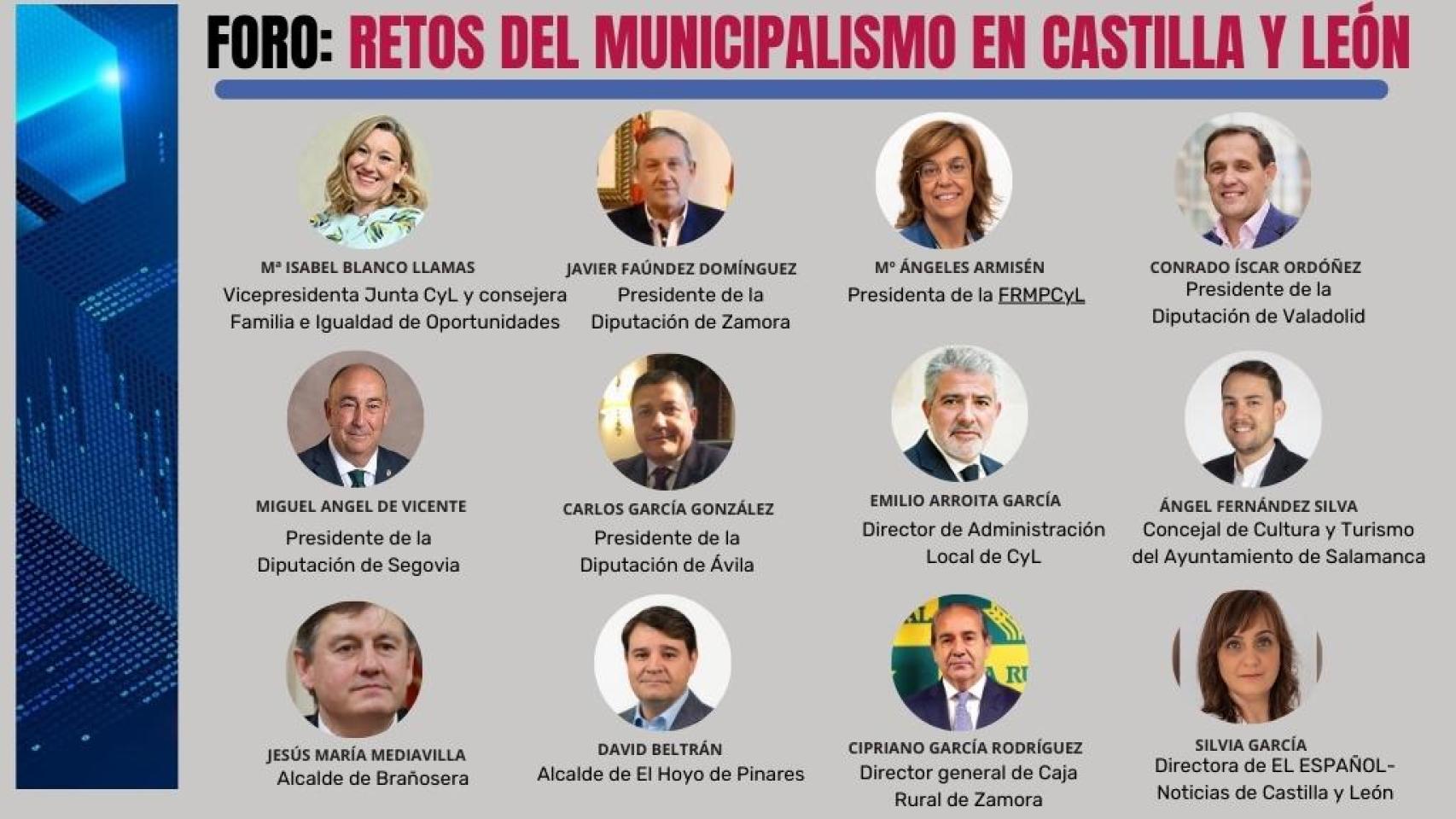 Ponentes en el foro 'Retos del municipalismo en Castilla y León', organizado por EL ESPAÑOL - CyL