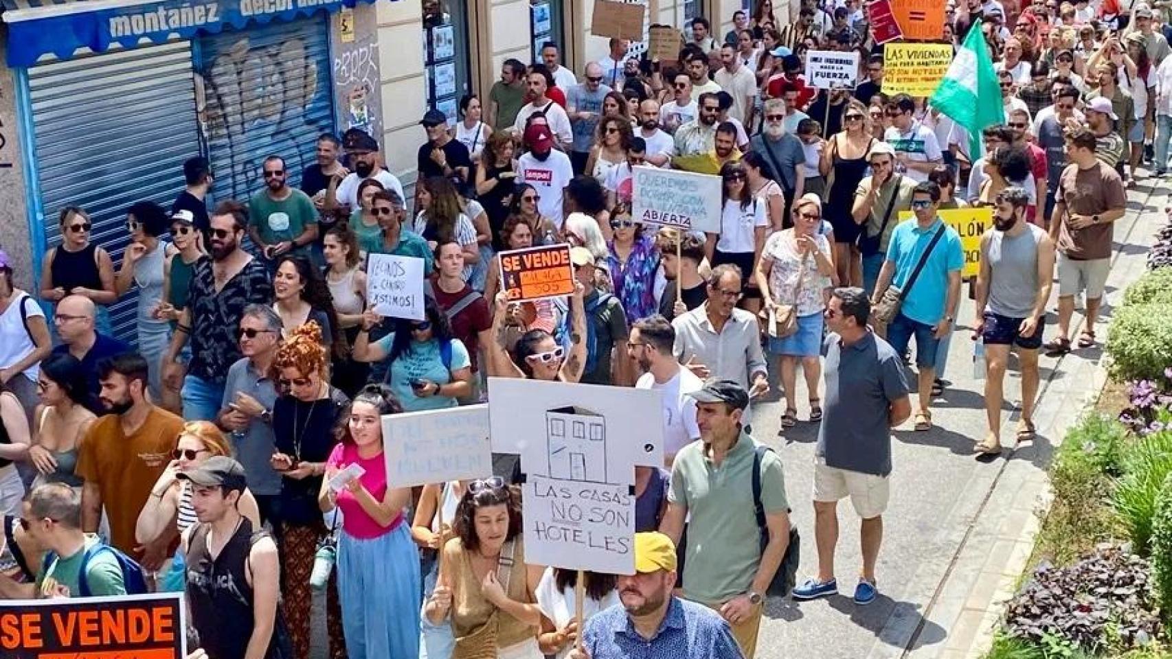 Manifestación por el acceso a la vivienda el pasado junio en Málaga.