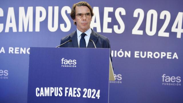 José María Aznar, en el Campos FAES, organizado en Madrid por la fundación que él mismo preside.