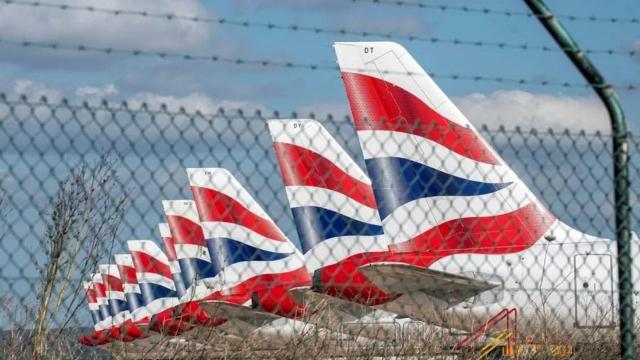 Aviones de la aerolínea británica British Airways estacionan en el aeropuerto de Palma de Mallorca, en una imagen de archivo.