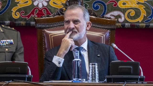 El rey Felipe VI este lunes en el Acto de Apertura del Curso Universitario 2024-2025 en Zaragoza.