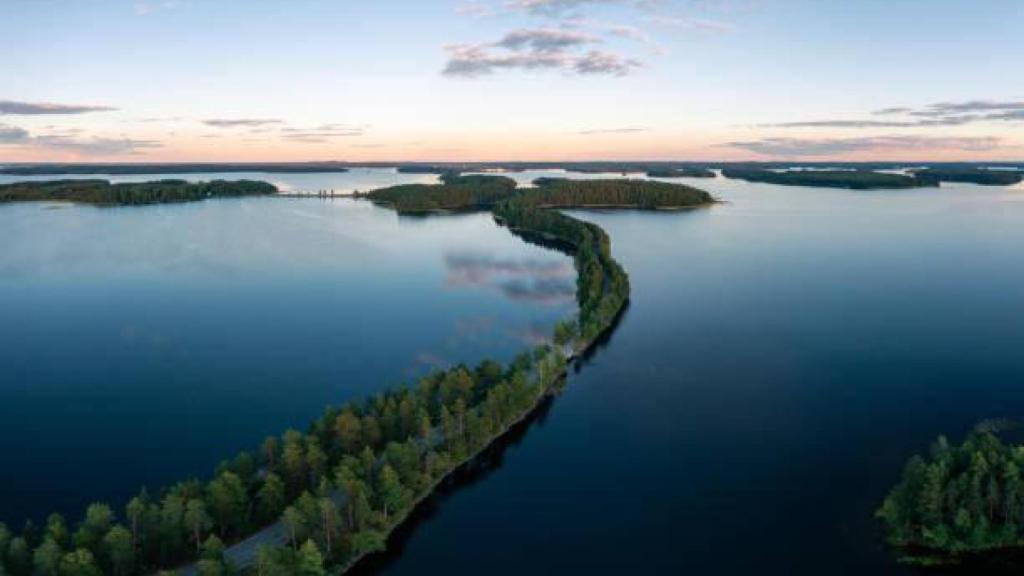 Vista aérea de una parte del lago Saimaa.