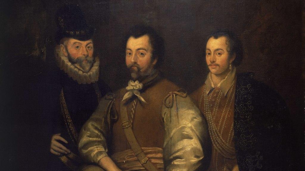 Retrato de Thomas Cavendish (izquierda), Francis Drake (centro) y John Hawkins (derecha) pintado por un artista desconocido en el siglo XVII. Foto: Royal Museums Greenwich