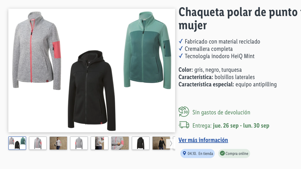 Chaqueta polar de punto.