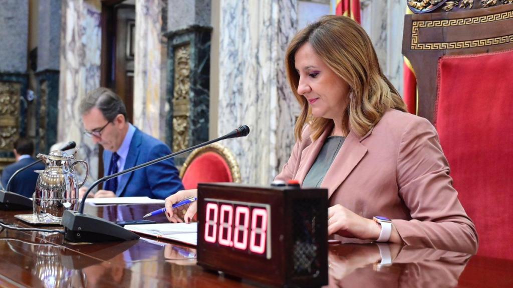 María José Catalá durante el Pleno. EE