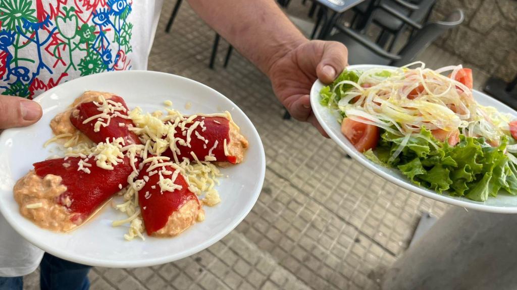 Primeros platos del menú del día de El Invernadero de A Coruña.