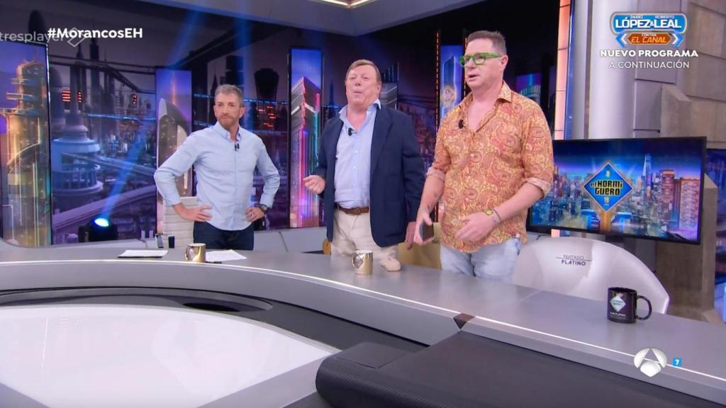 Pablo Motos, César Cadaval y Jorge Cadaval en 'El Hormiguero'.