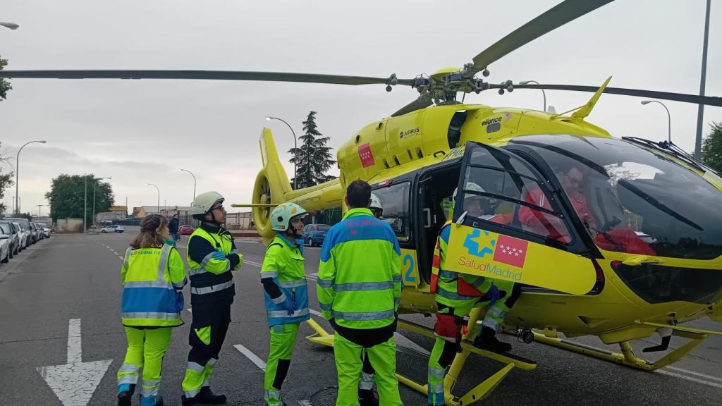 Un helicóptero del Summa 112 en Madrid.