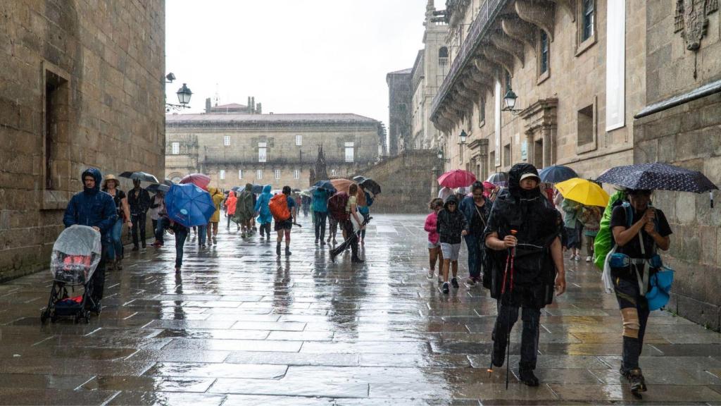 Jornada de lluvia en Santiago.