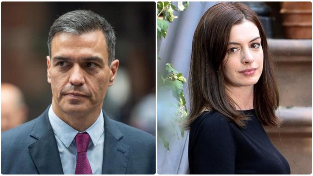 Anne Hathaway y Pedro Sánchez