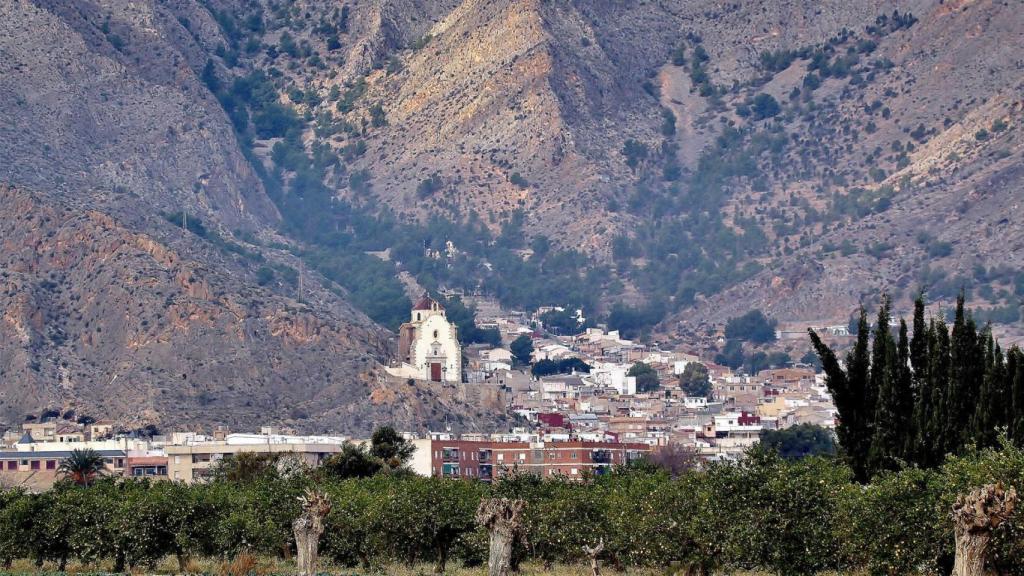 Callosa de Segura en una panorámica desde la huerta.