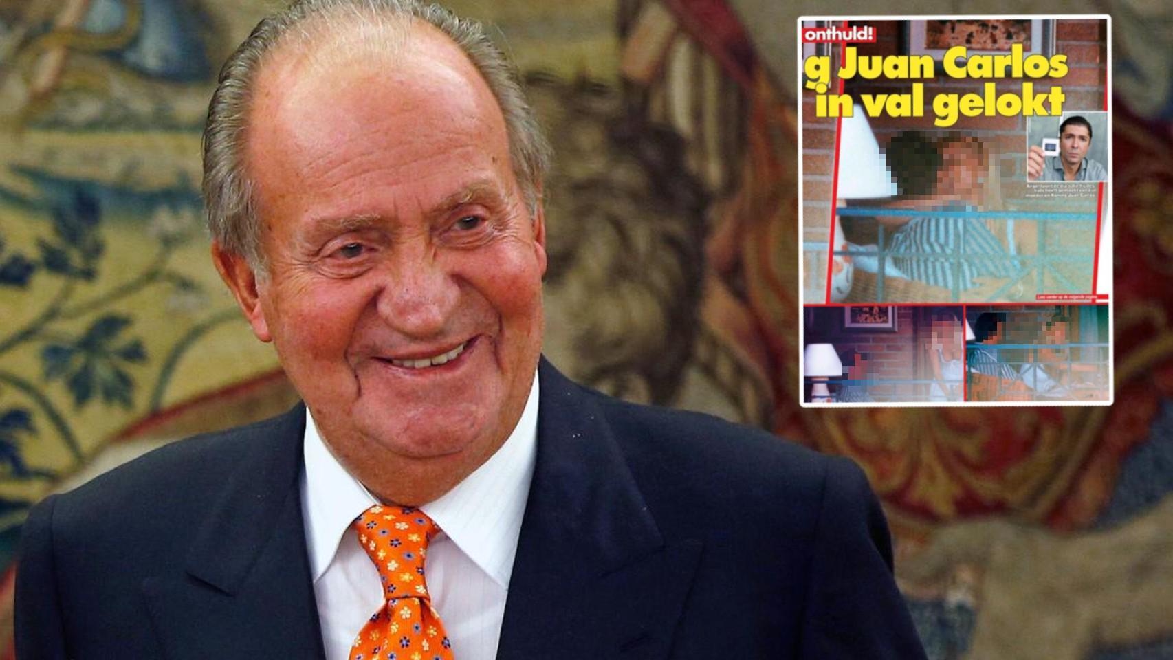 Juan Carlos en una imagen de archivo junto a la portada de la revista 'Privé'.