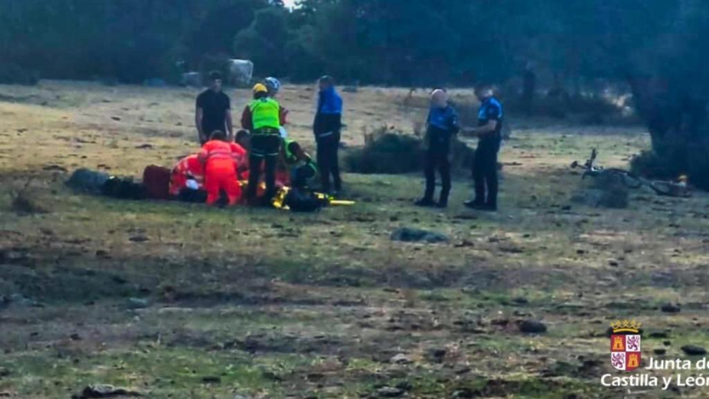 Intervención de un ciclista herido en Ávila