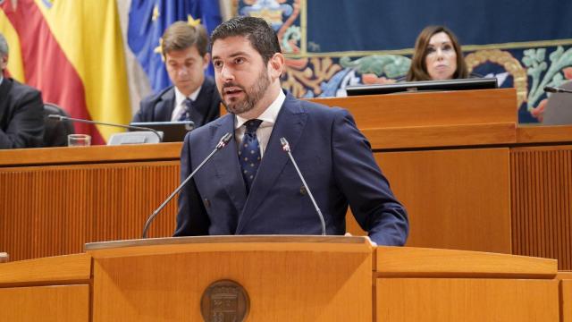 El diputado de Vox Alejandro Nolasco, en el pleno de las Cortes de Aragón.