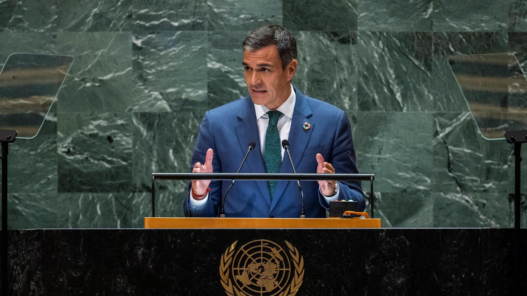 Pedro Sánchez en la 79ª Asamblea Anual de la ONU celebrada este miércoles.