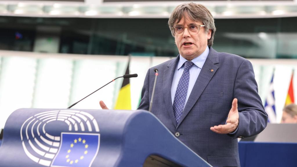 Carles Puigdemont, durante una de sus últimas intervenciones en la Eurocámara