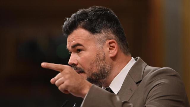 El portavoz de ERC, Gabriel Rufián, durante su intervención este jueves en el Congreso de los Diputados.