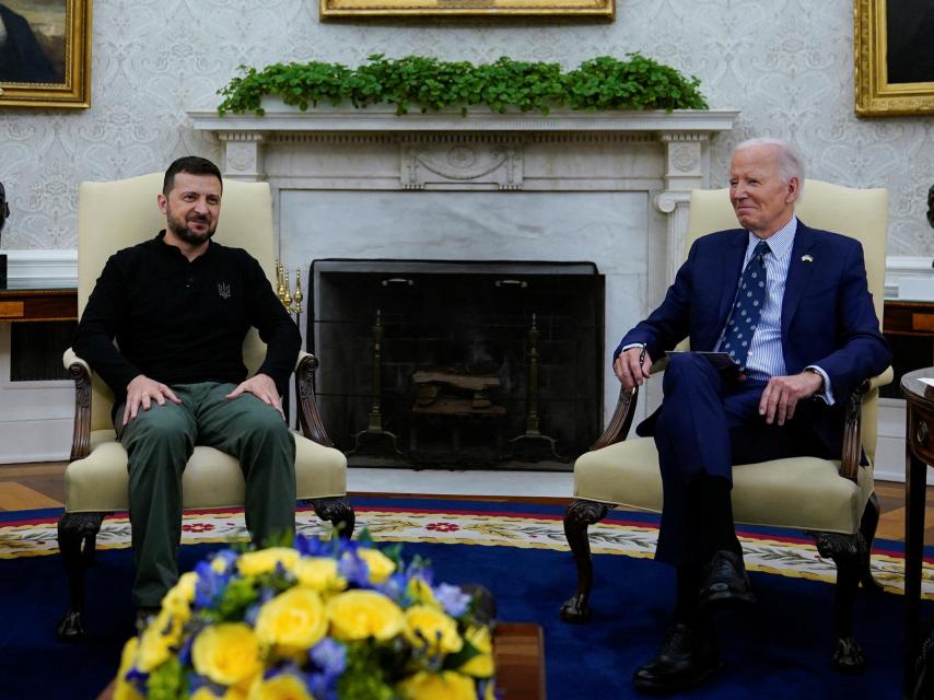 Joe Biden recibe a Volodímir Zelenski en la Casa Blanca este jueves.