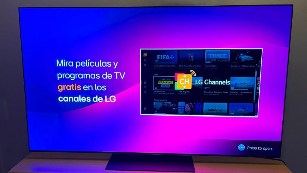 Un anuncio en el salvapantallas de un televisor LG.