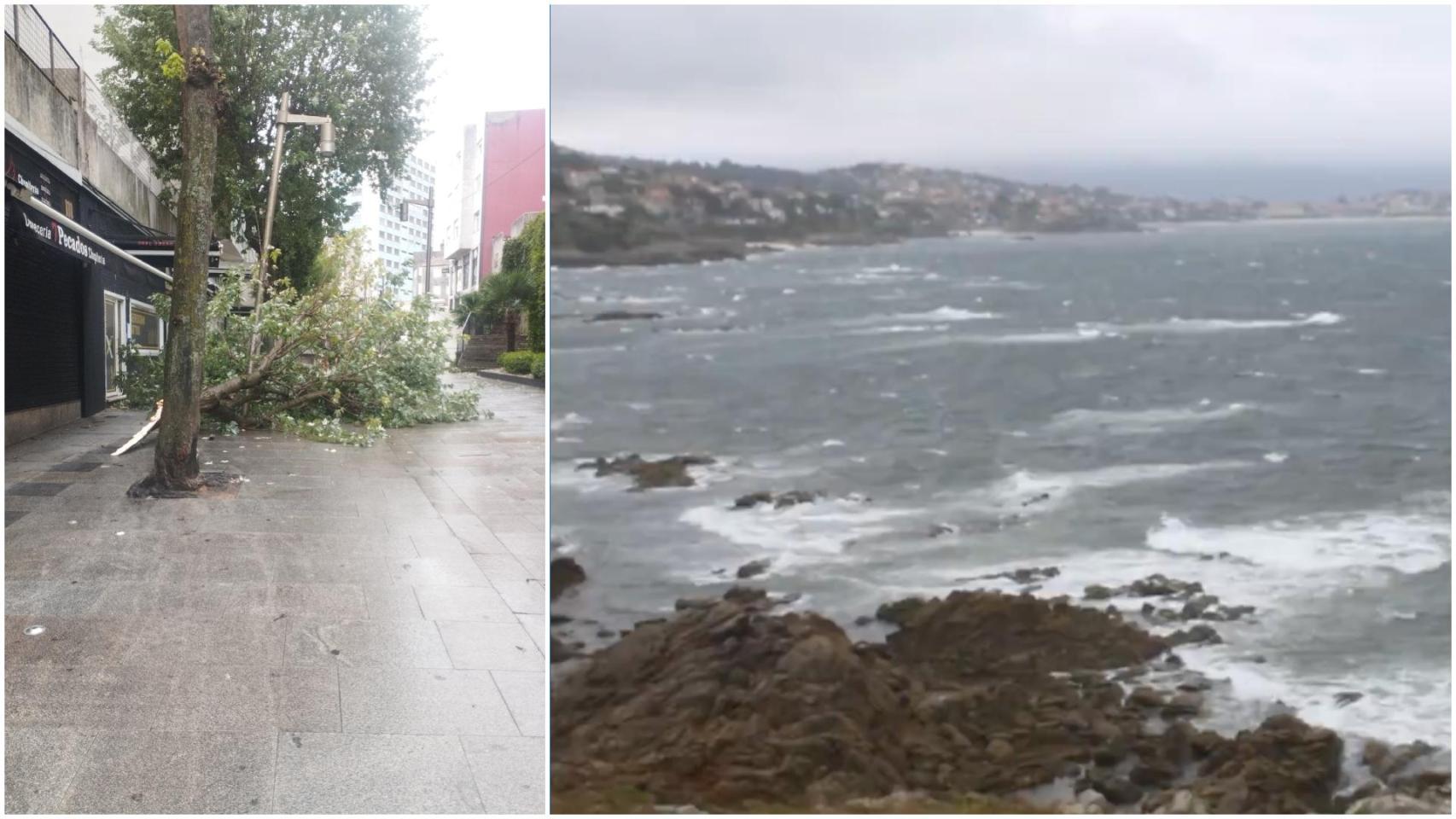 Imágenes de la tormenta en Vigo.