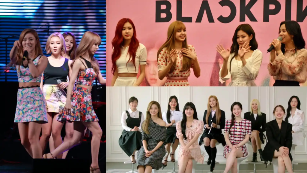 Imagen de archivo de los grupos de K-Pop Mamamoo, Blackpink y Twice.