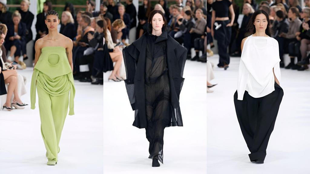 Siluetas del desfile de Issey Miyake.