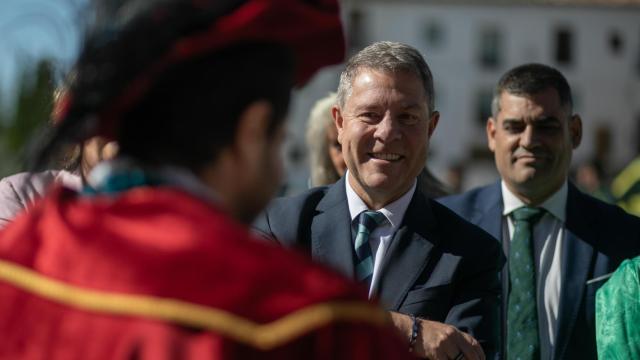 Emiliano García-Page, presidente de Castilla-La Mancha, este viernes en Cogolludo (Guadalajara).