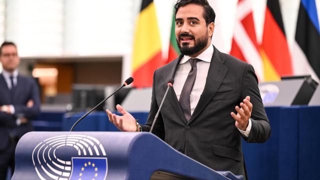 Alvise Pérez, durante una reciente intervención ante el pleno de la Eurocámara en Estrasburgo