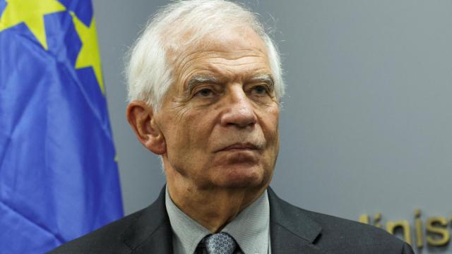 Josep Borrell durante una rueda de prensa en el Ministerio de Exteriores de Beirut, en Líbano.