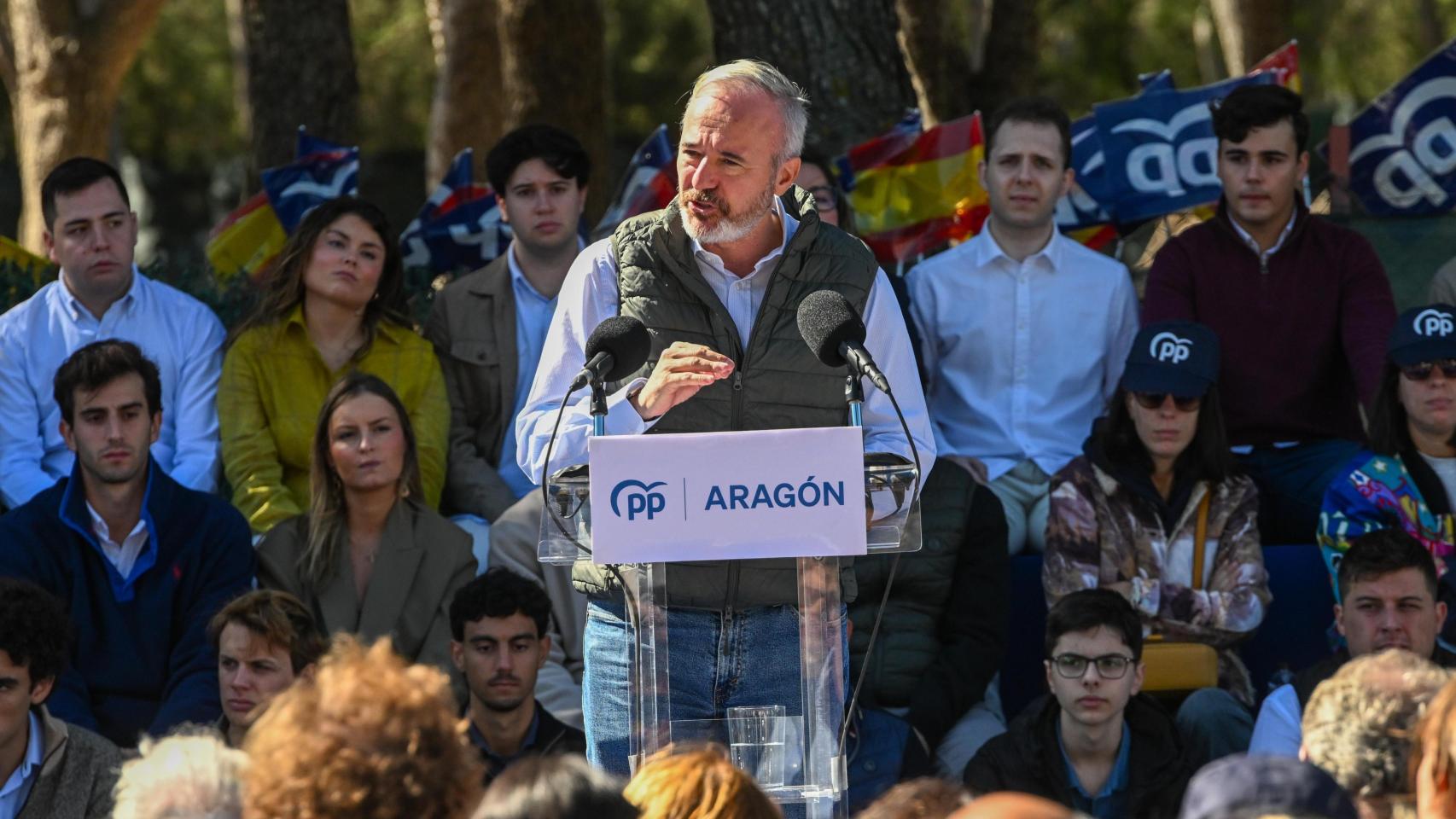 Jorge Azcón el día del afiliado del PP de Aragón.