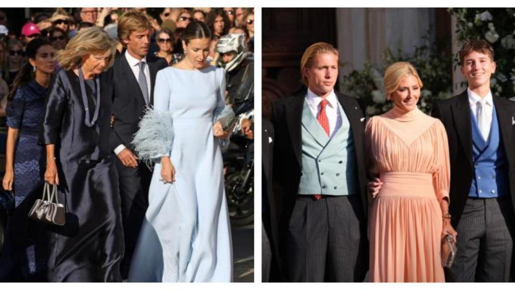 La familia Hannover y Marie Chantal junto a sus hijos, en la boda de Teodora de Grecia.