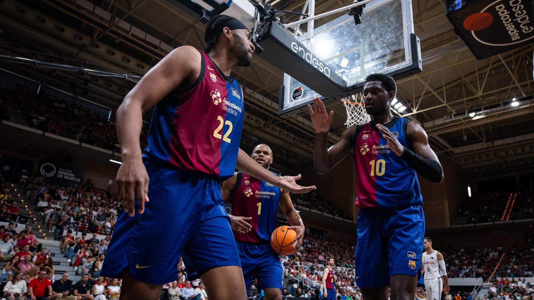 Jugadores del Barça de basket durante la Supercopa Endesa 2024