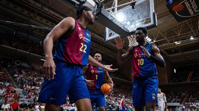 Jugadores del Barça de basket durante la Supercopa Endesa 2024